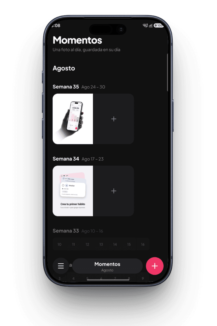 Pantalla Momentos de Meld